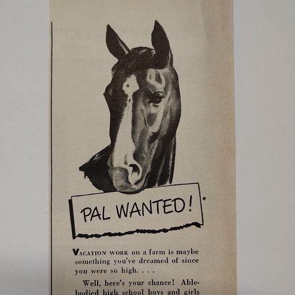 1943 Farm Work Print Ad Pal Wanted Wartime Victory Food Supply Ephemera - Picture 5 of 6